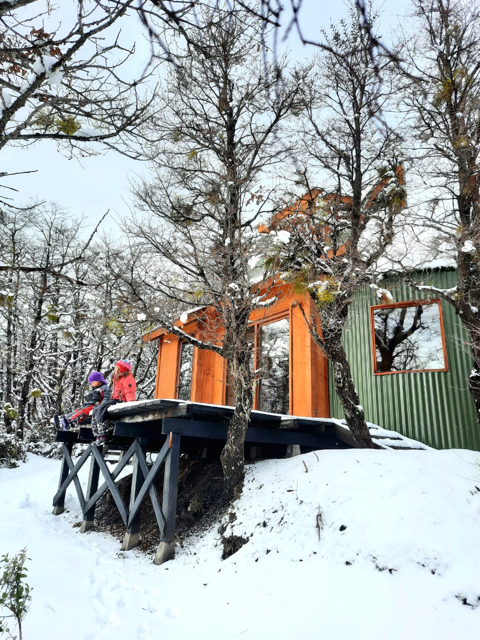 Cabaña nevada en Lonquimay